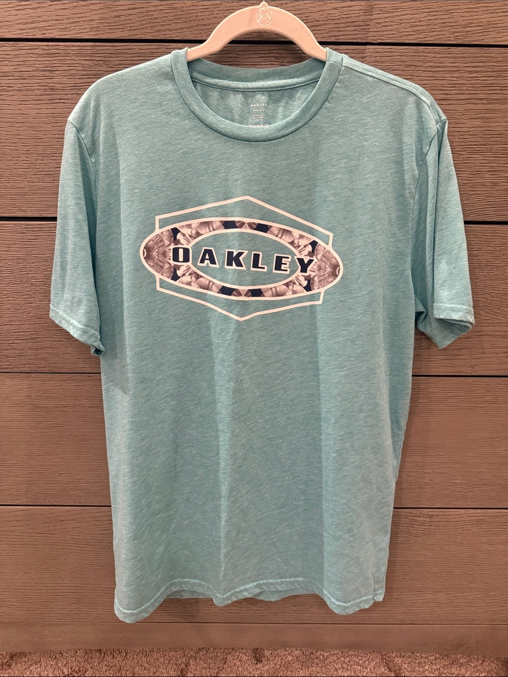 Oakley Men’s Short Sleeve Tee in Seafoam Green with Logo